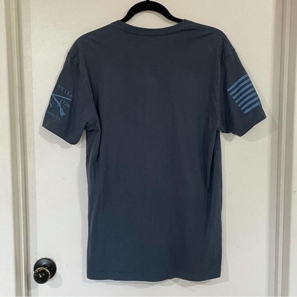 Grunt Style Infantry Tee Shirt Men’s Large Blue American Flag Patriot - Picture 5 of 6